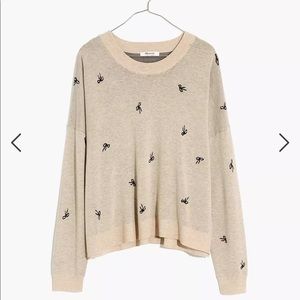 Madewell Bow Jacquard Pullover Sweater